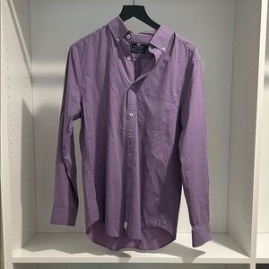 Men's Purple Micro-Check Dress Shirt - Button-Down Collar